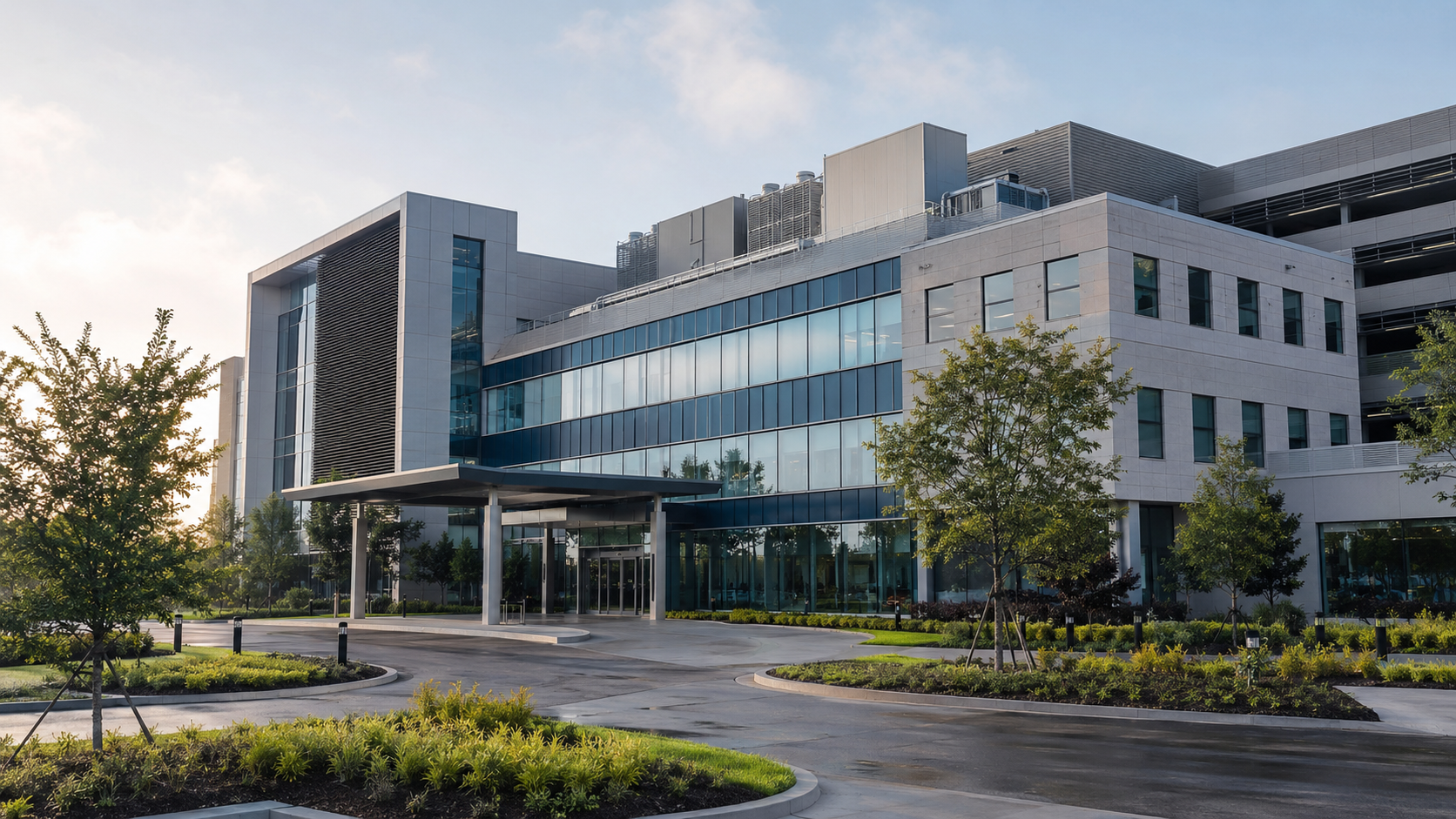 Modern multi-zone commercial facility supported by connected HVAC equipment